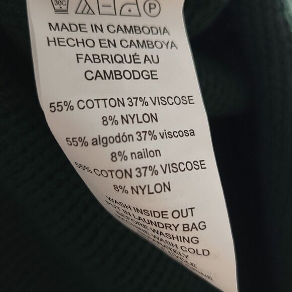 Michael Kors Solid Dark Emerald Green Long Sleeve Knit Shirt Size Large - Picture 9 of 9